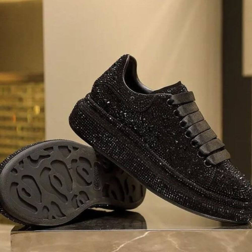 Comfortable Rhinestone Platform Sneakers for Women