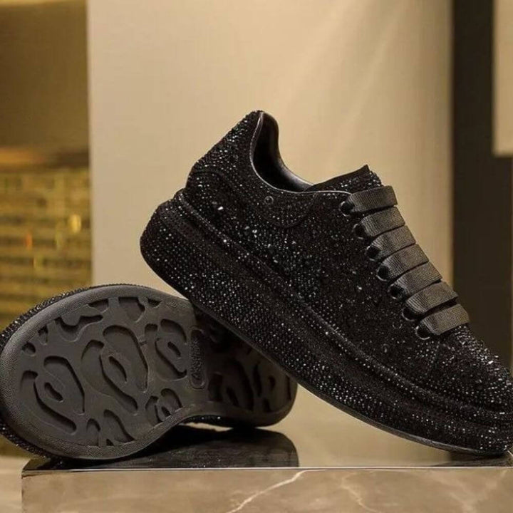 Comfortable Rhinestone Platform Sneakers for Women
