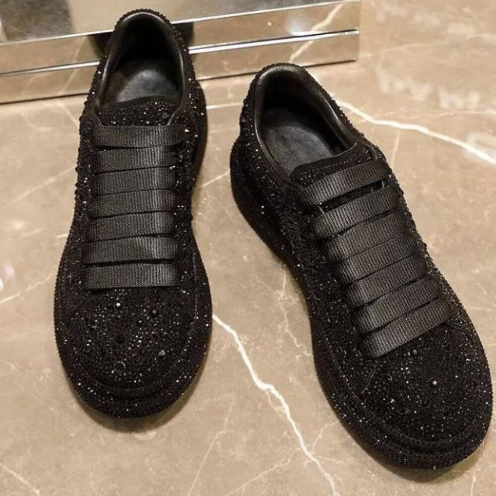 Comfortable Rhinestone Platform Sneakers for Women