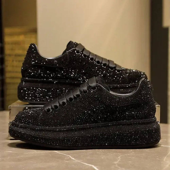 Comfortable Rhinestone Platform Sneakers for Women