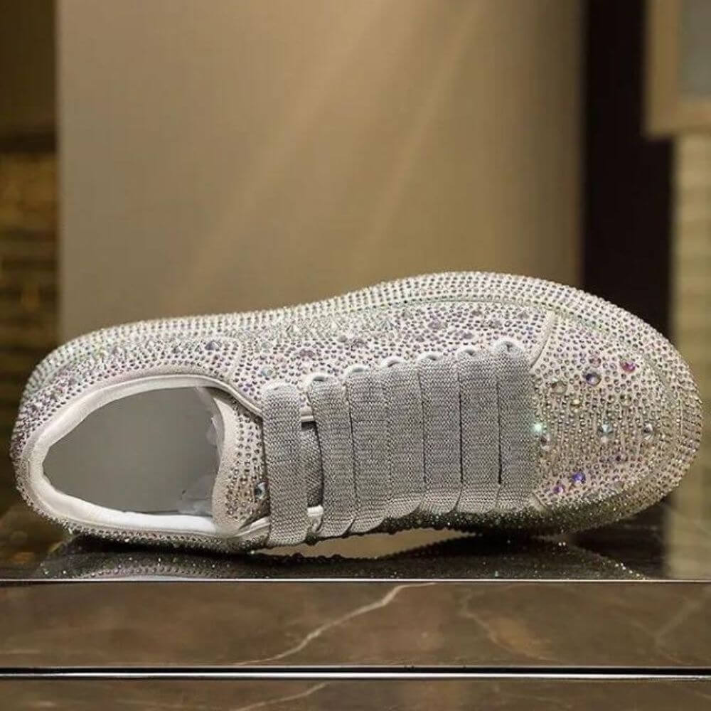 Comfortable Rhinestone Platform Sneakers for Women