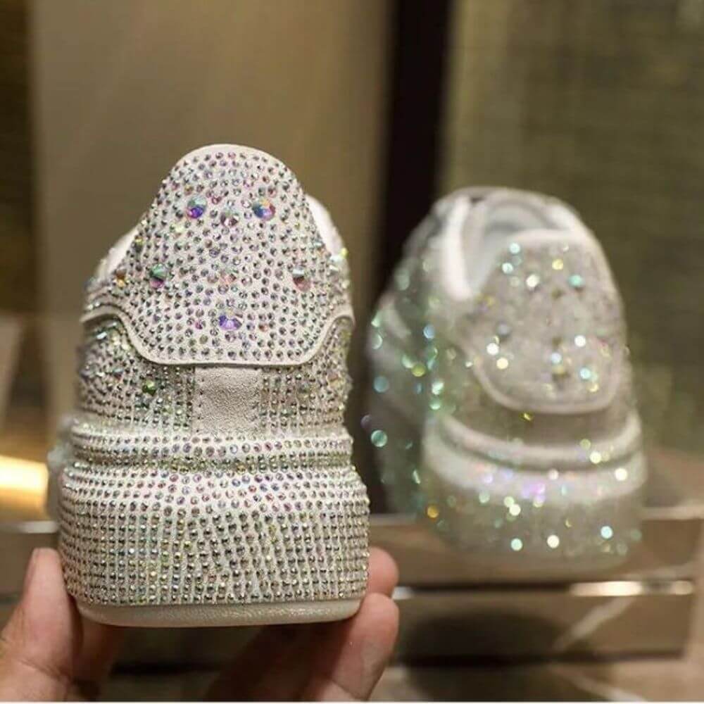Comfortable Rhinestone Platform Sneakers for Women