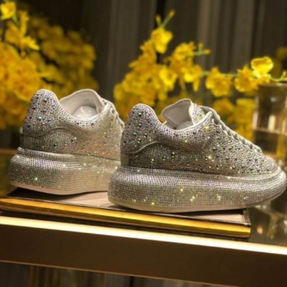Comfortable Rhinestone Platform Sneakers for Women