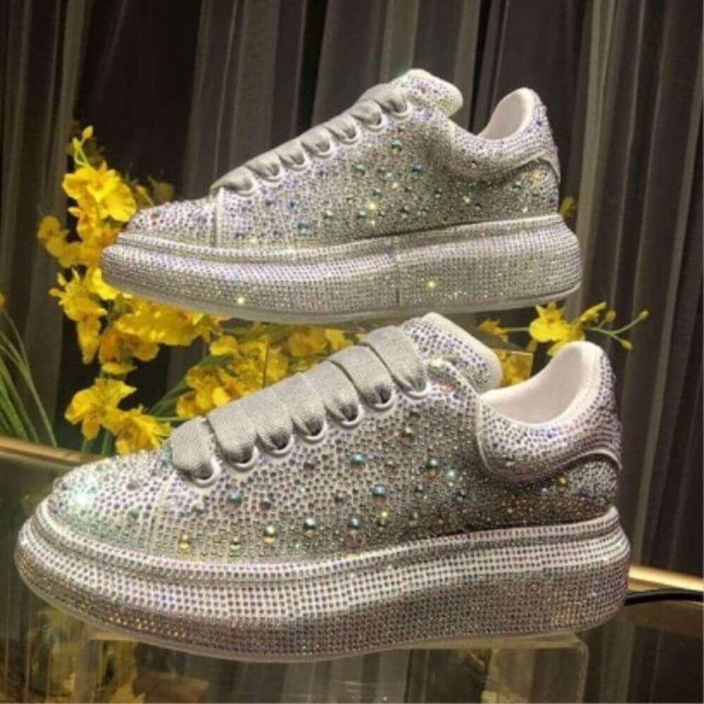 Comfortable Rhinestone Platform Sneakers for Women