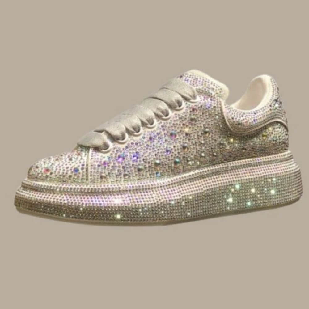 Comfortable Rhinestone Platform Sneakers for Women