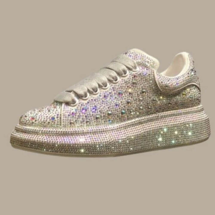 Comfortable Rhinestone Platform Sneakers for Women