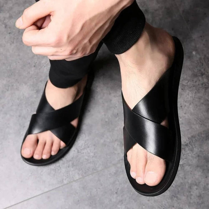 Comfortable Cross-Strap Slide Sandals for Men