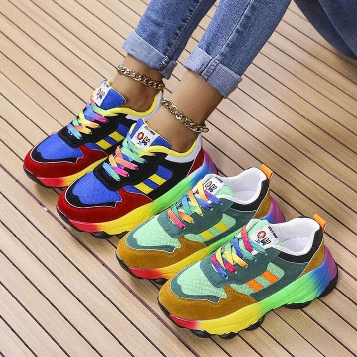 Comfortable Multicolour Casual Rainbow Sneakers