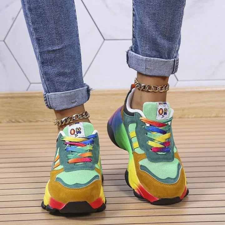 Comfortable Multicolour Casual Rainbow Sneakers