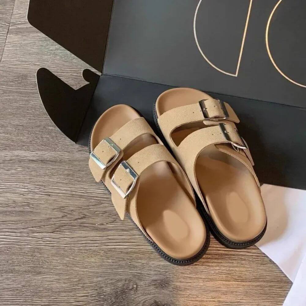 Comfortable Casual Double Buckle Slide Sandals