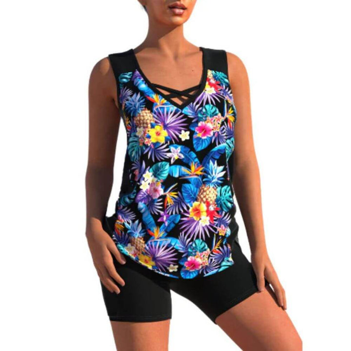 Tankini Swimwear Set with Shorts – Stylish Two-Piece Swimsuit for Women