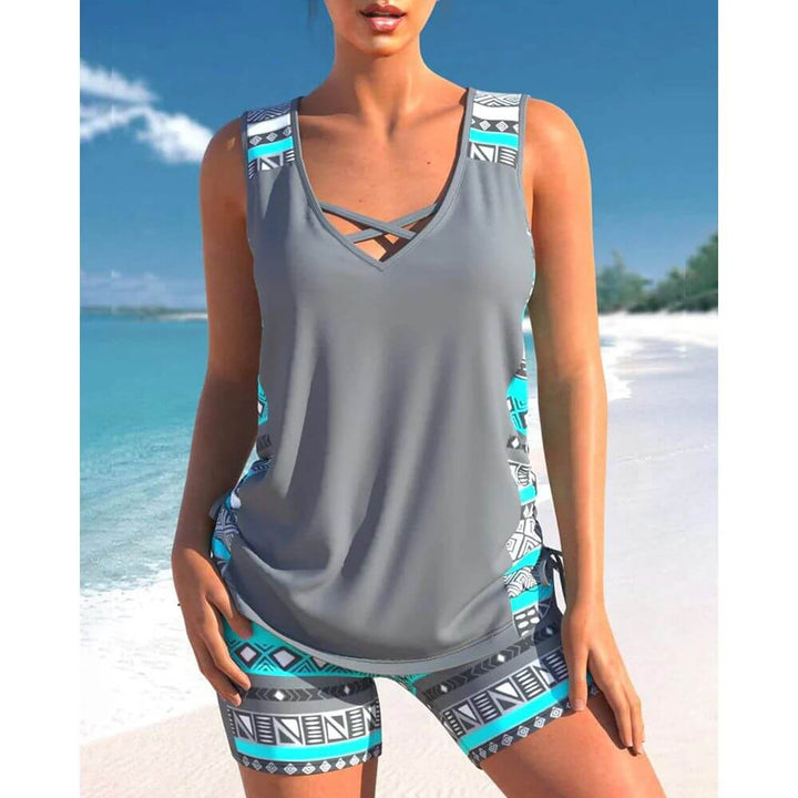 Tankini Swimwear Set with Shorts – Stylish Two-Piece Swimsuit for Women