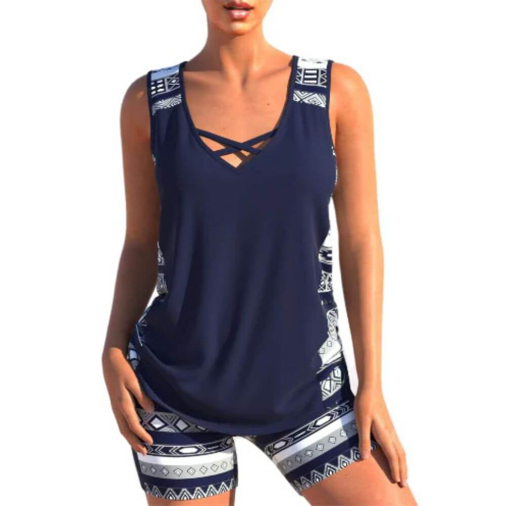 Tankini Swimwear Set with Shorts – Stylish Two-Piece Swimsuit for Women