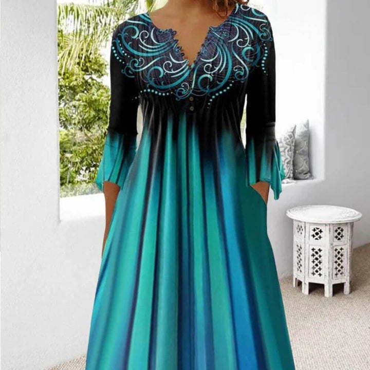 Boho A-Line Midi Dress – Casual Summer Style for Women