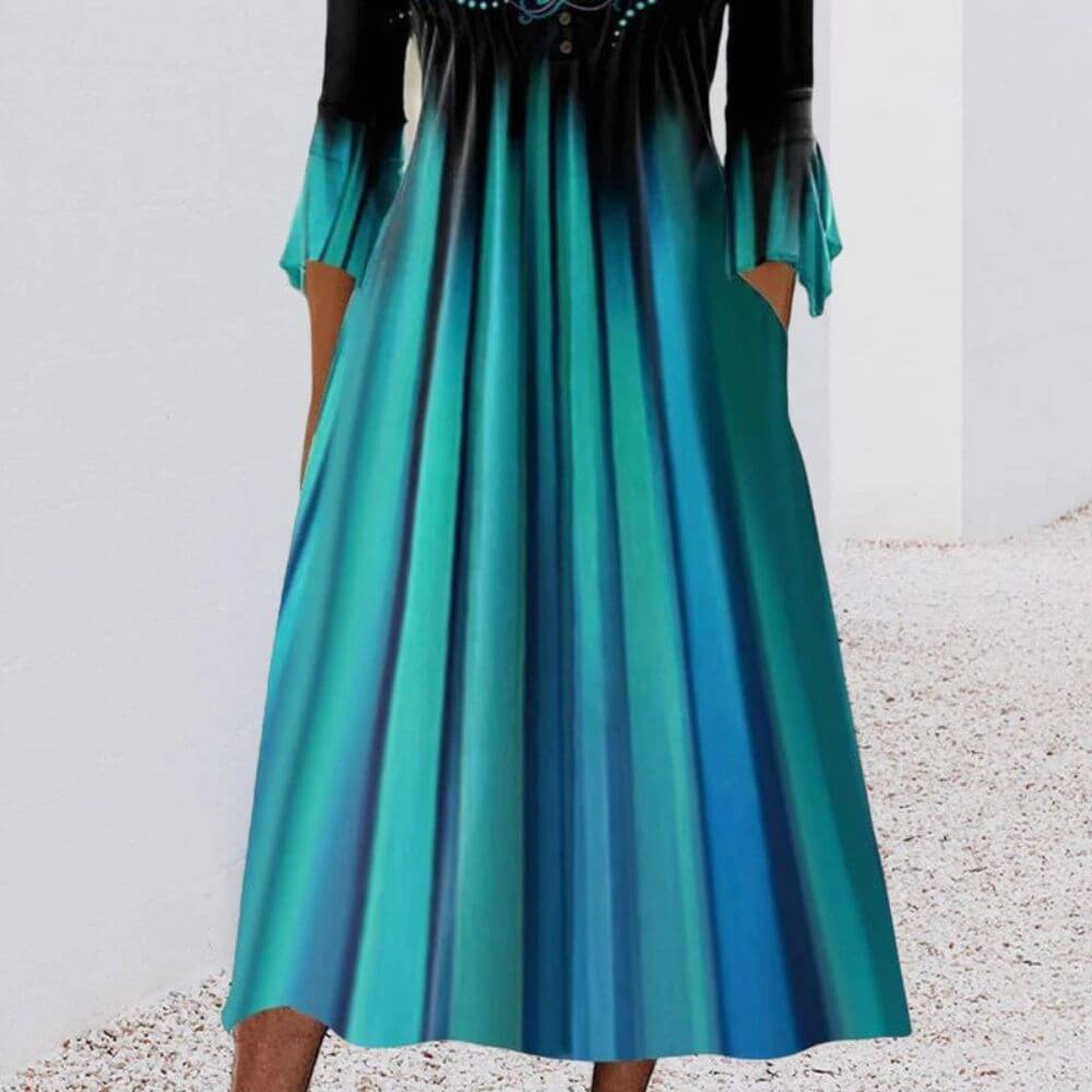 Boho A-Line Midi Dress – Casual Summer Style for Women