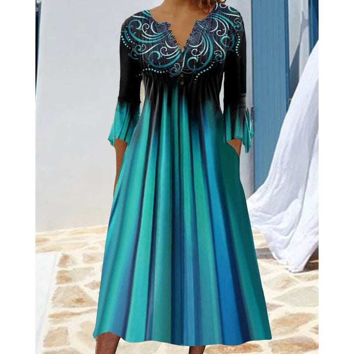 Boho A-Line Midi Dress – Casual Summer Style for Women