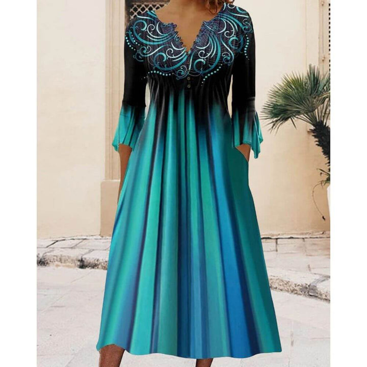 Boho A-Line Midi Dress – Casual Summer Style for Women