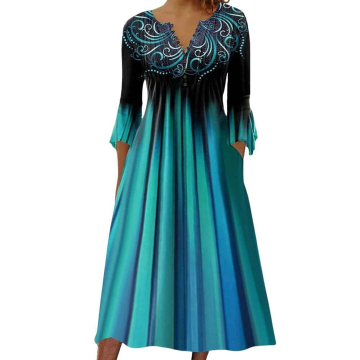 Boho A-Line Midi Dress – Casual Summer Style for Women