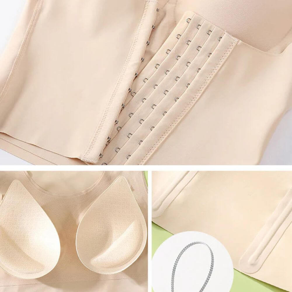 Coverage Compression Shapewear Tank with Bra & Hooks