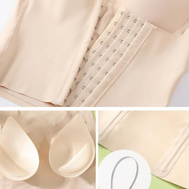 Coverage Compression Shapewear Tank with Bra & Hooks