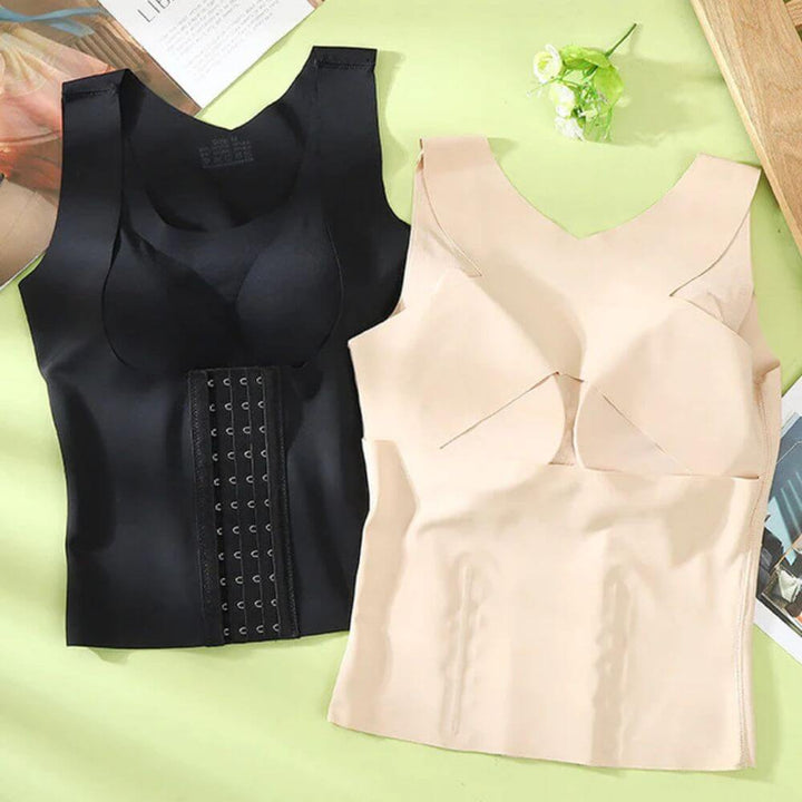Coverage Compression Shapewear Tank with Bra & Hooks
