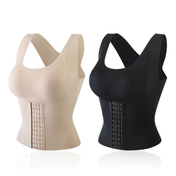Coverage Compression Shapewear Tank with Bra & Hooks