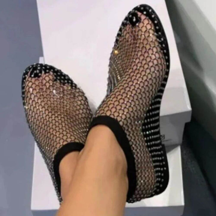 Comfortable Slip-On Rhinestone Ankle Sandals for Women