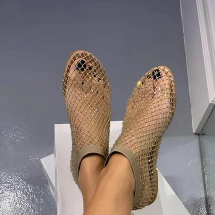 Comfortable Slip-On Rhinestone Ankle Sandals for Women