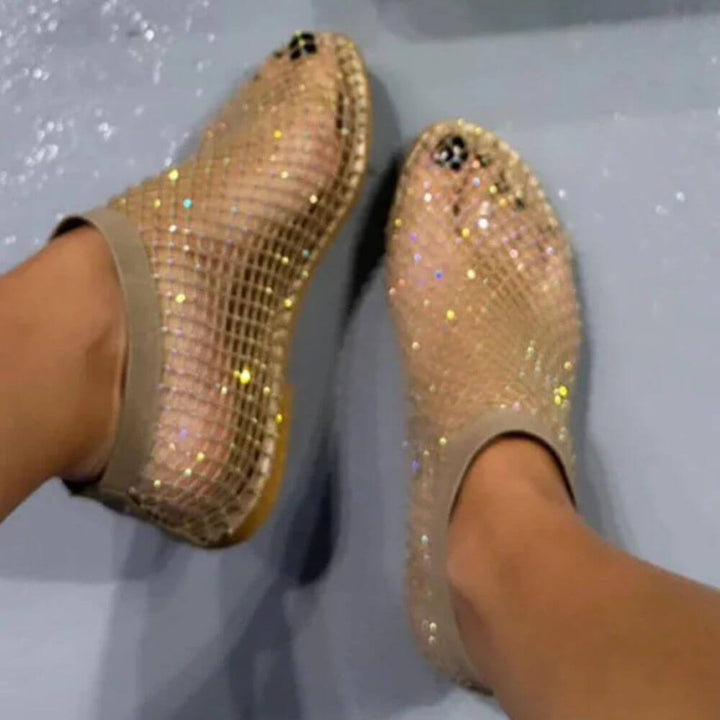 Comfortable Slip-On Rhinestone Ankle Sandals for Women