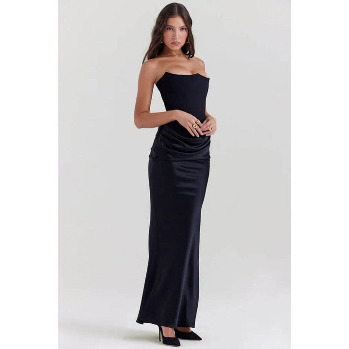 Strapless Bodycon Evening Dress – Elegant Slim Fit Gown