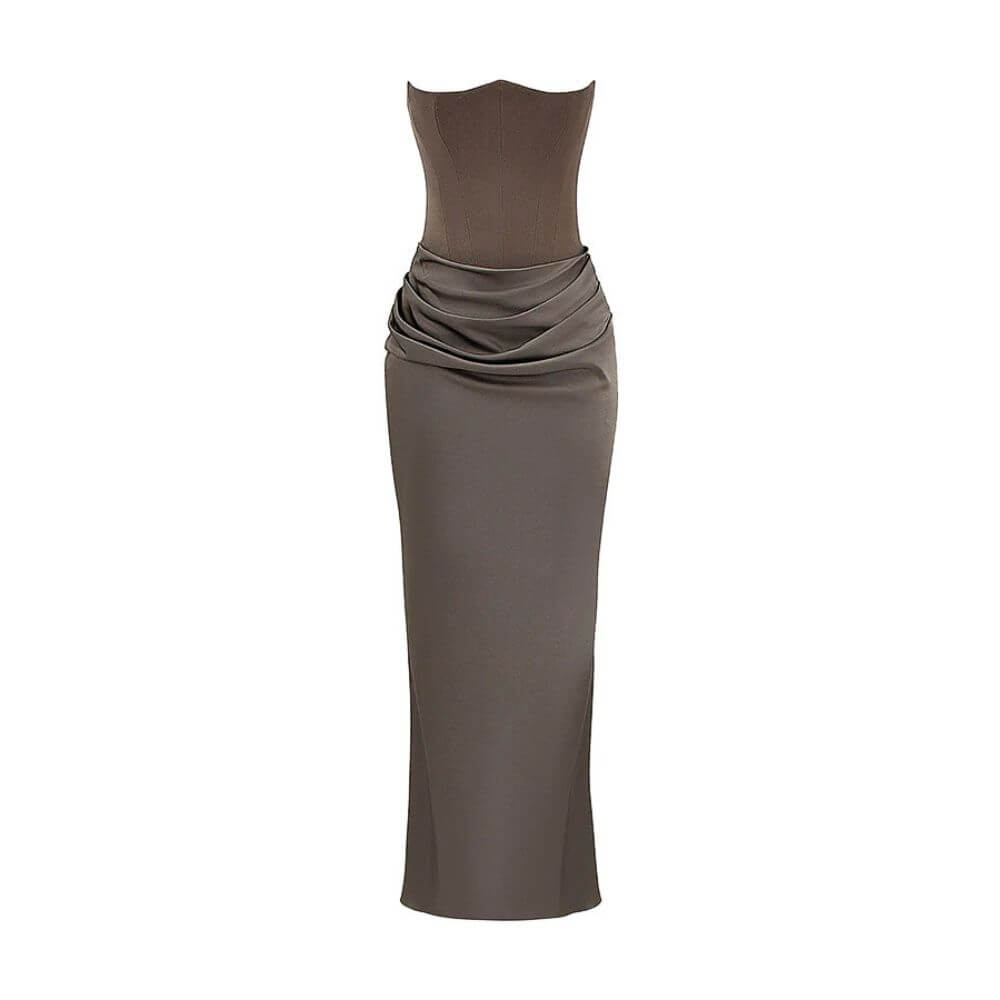 Strapless Bodycon Evening Dress – Elegant Slim Fit Gown