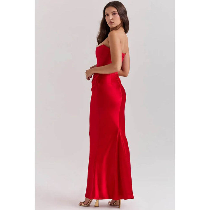 Strapless Bodycon Evening Dress – Elegant Slim Fit Gown