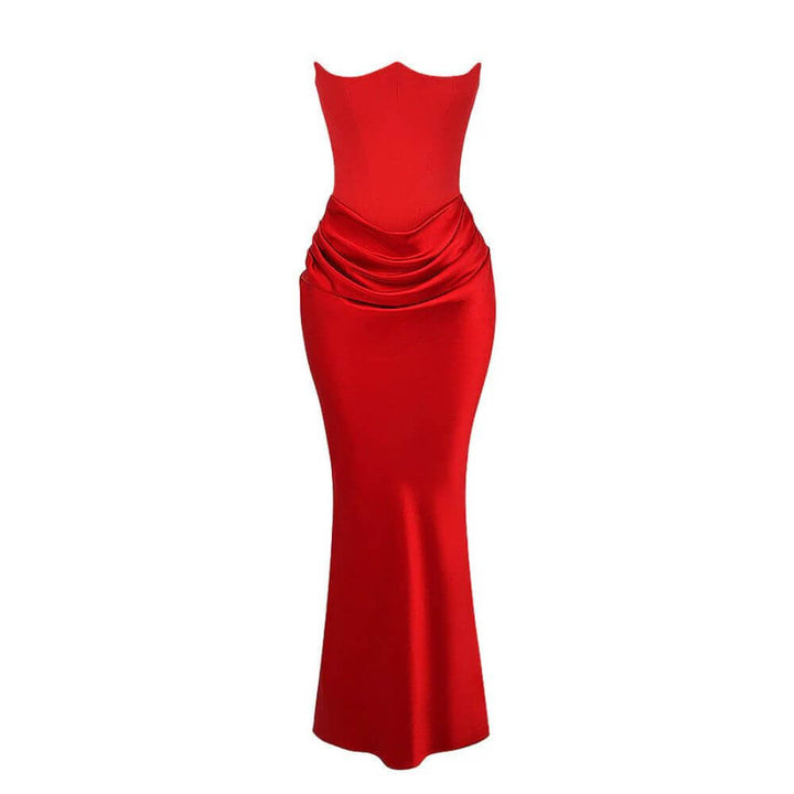 Strapless Bodycon Evening Dress – Elegant Slim Fit Gown