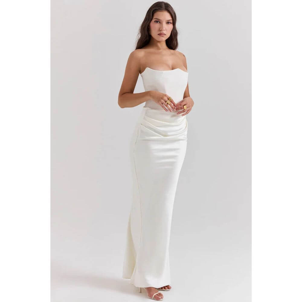 Strapless Bodycon Evening Dress – Elegant Slim Fit Gown
