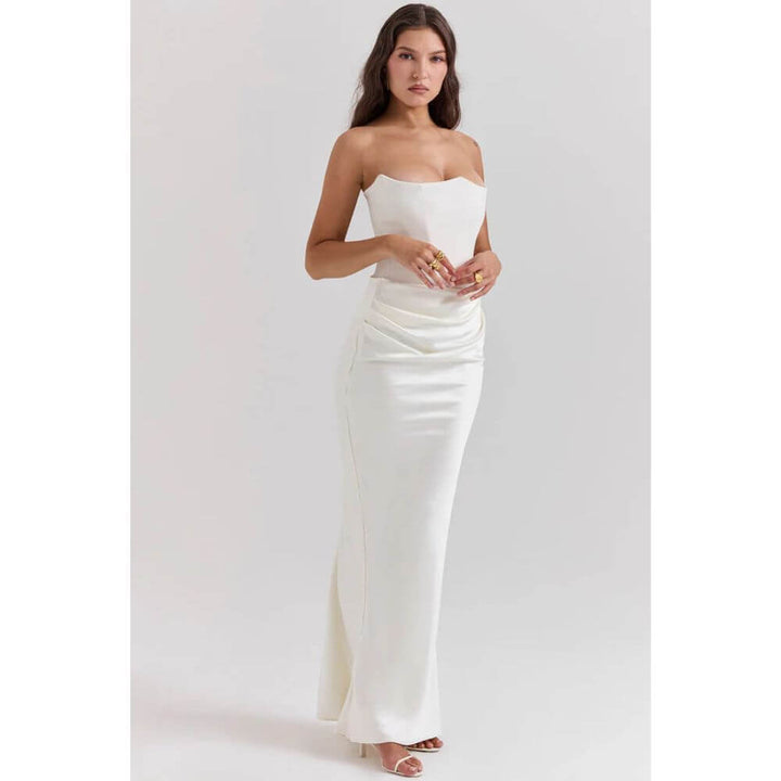 Strapless Bodycon Evening Dress – Elegant Slim Fit Gown