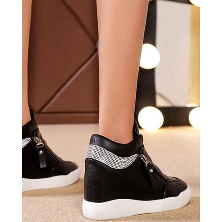 Comfortable Casual Wedge Sneakers With Zip