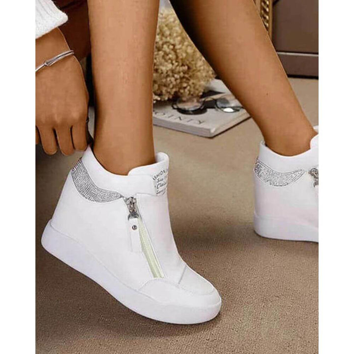 Comfortable Casual Wedge Sneakers With Zip