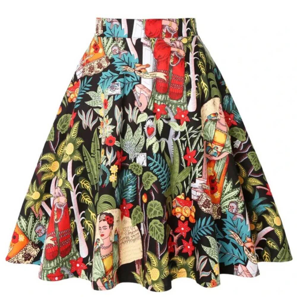 Vintage A-Line Flared Skirt – Elegant High Waist Casual Fit
