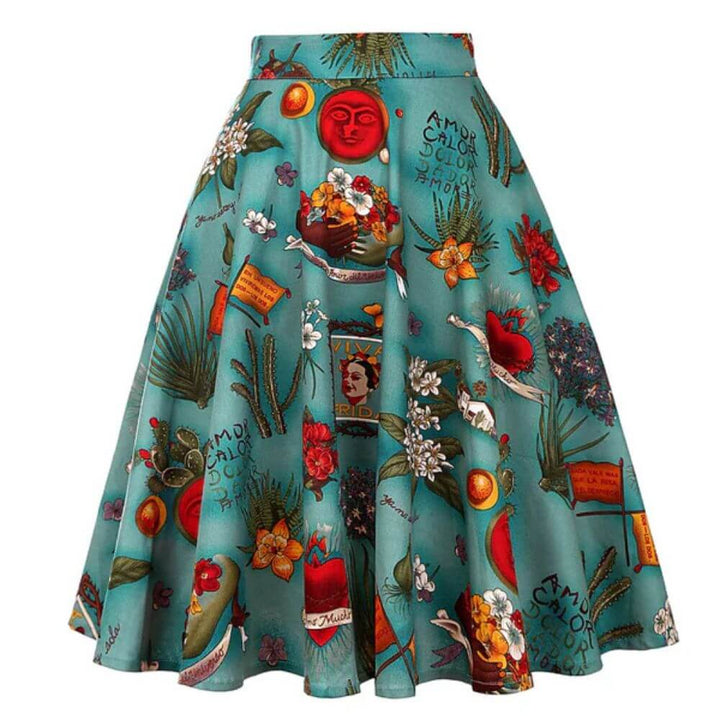Vintage A-Line Flared Skirt – Elegant High Waist Casual Fit