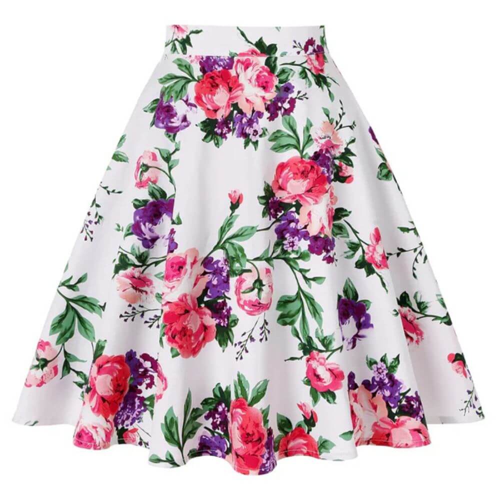 Vintage A-Line Flared Skirt – Elegant High Waist Casual Fit