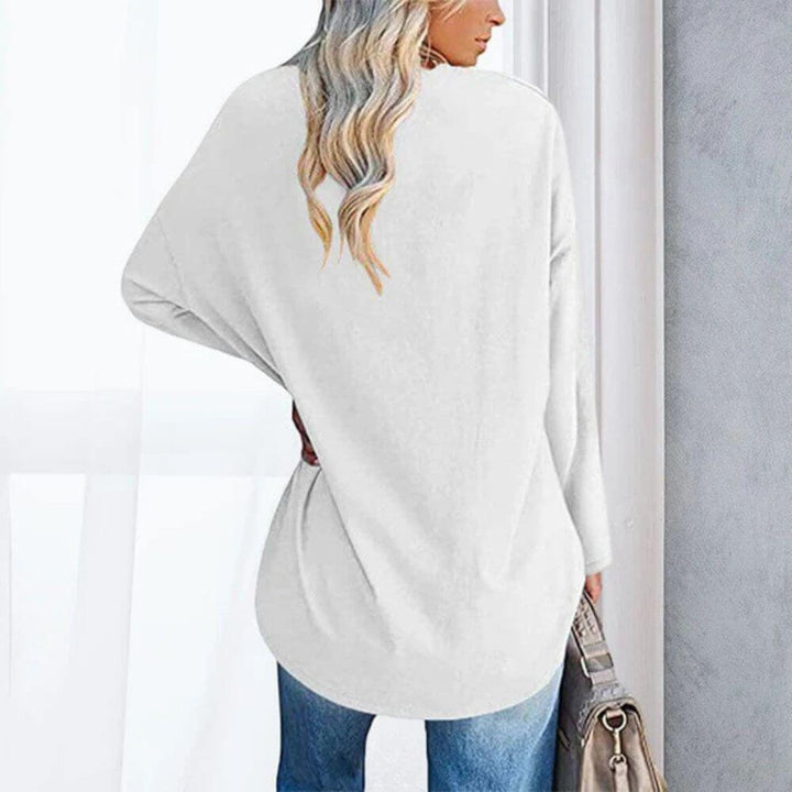 Casual V-Neck Long Sleeve Tunic Top for Women – Stylish Everyday Fit