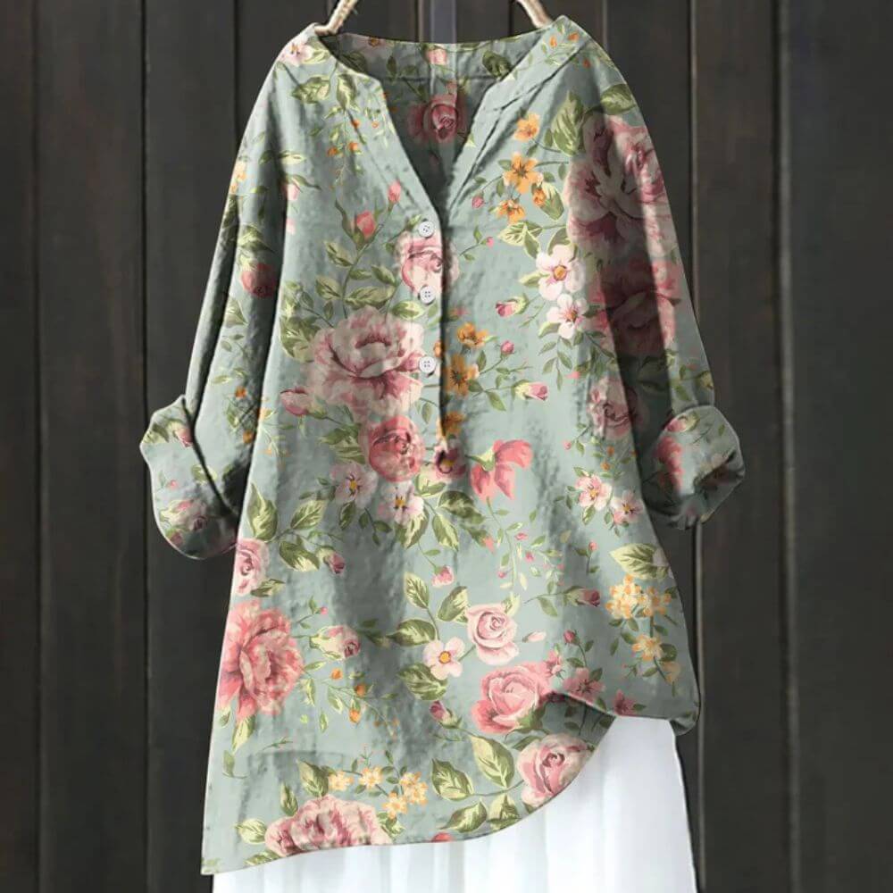 Floral Print Tunic Blouse for Women – Casual Longline Everyday Top