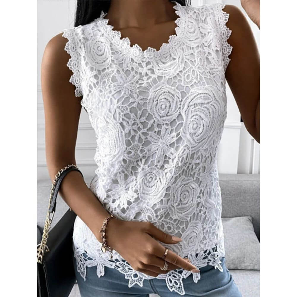 Sleeveless Floral Blouse for Women – Casual Summer Top
