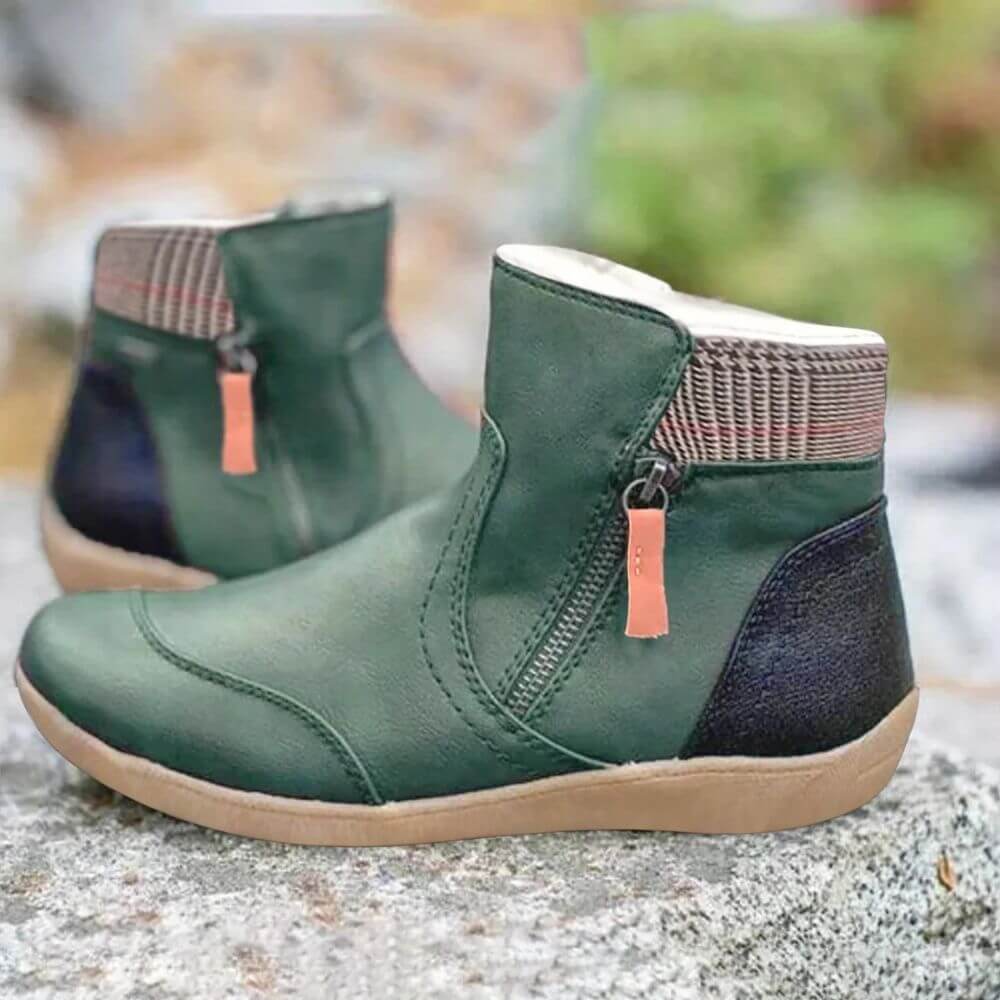 Comfortable Casual Zip-Up Ankle Boots for Women
