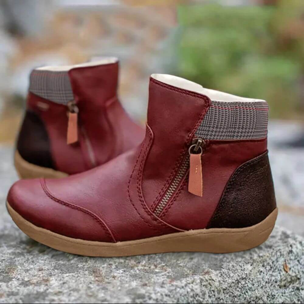 Comfortable Casual Zip-Up Ankle Boots for Women