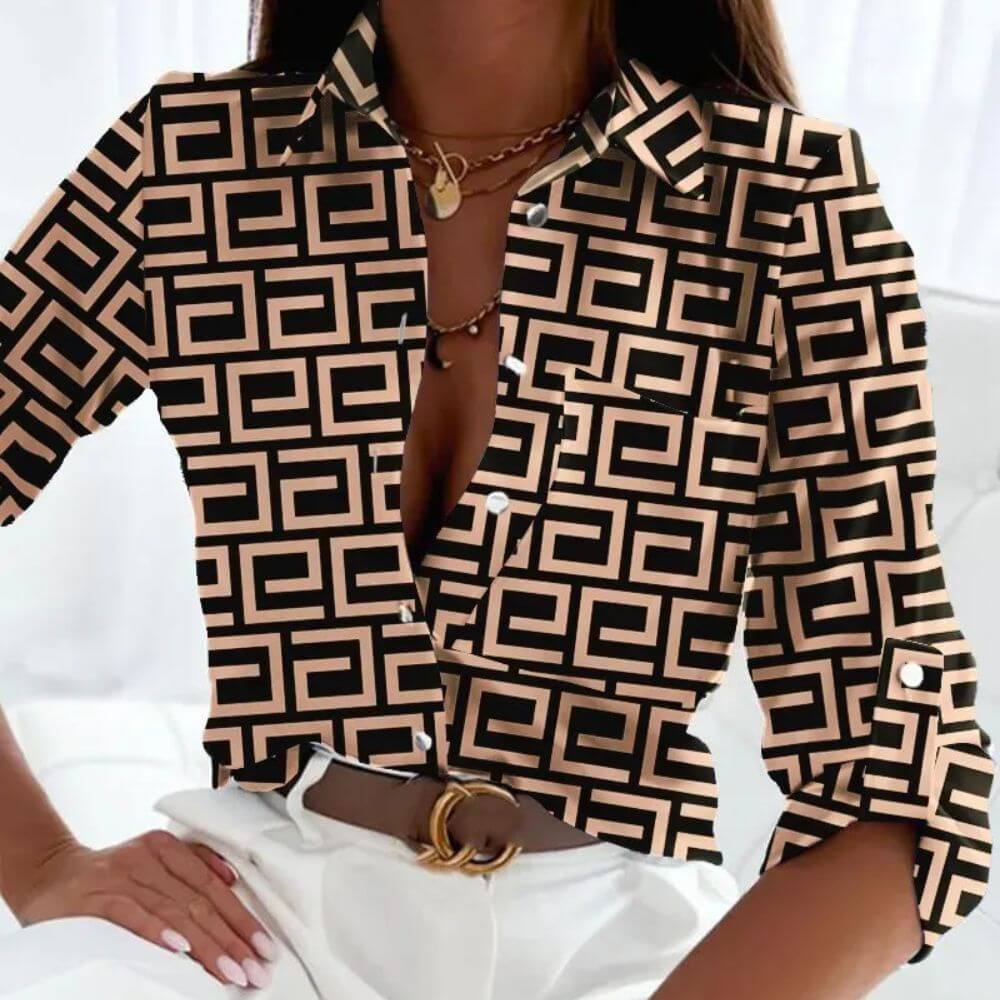 Women’s Collared Button-Up Shirt – Classic Smart Casual Style