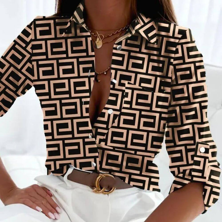 Women’s Collared Button-Up Shirt – Classic Smart Casual Style