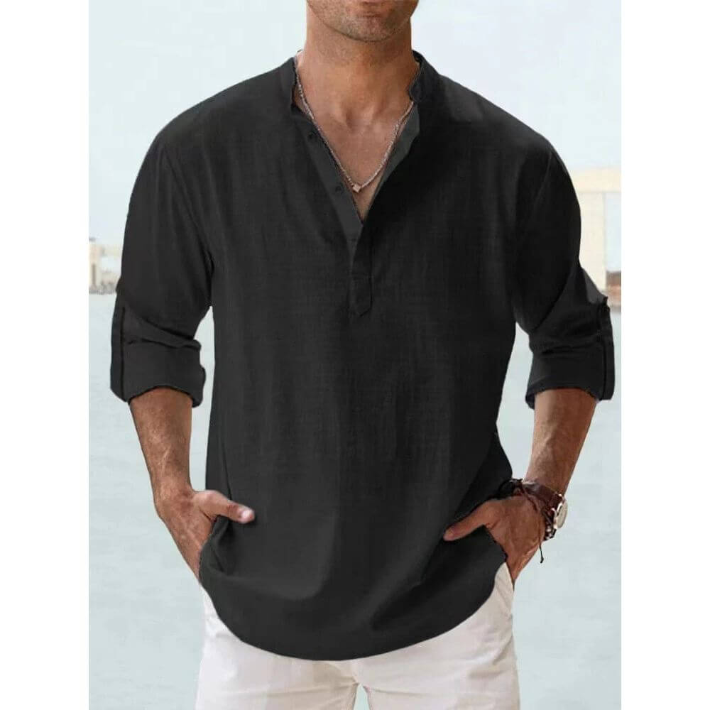 Casual Men’s Long-Sleeve Shirt for Summer and Everyday Wear