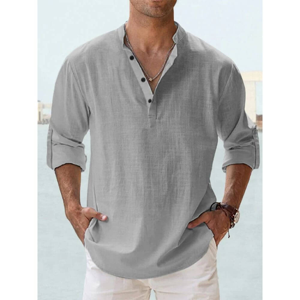 Casual Men’s Long-Sleeve Shirt for Summer and Everyday Wear
