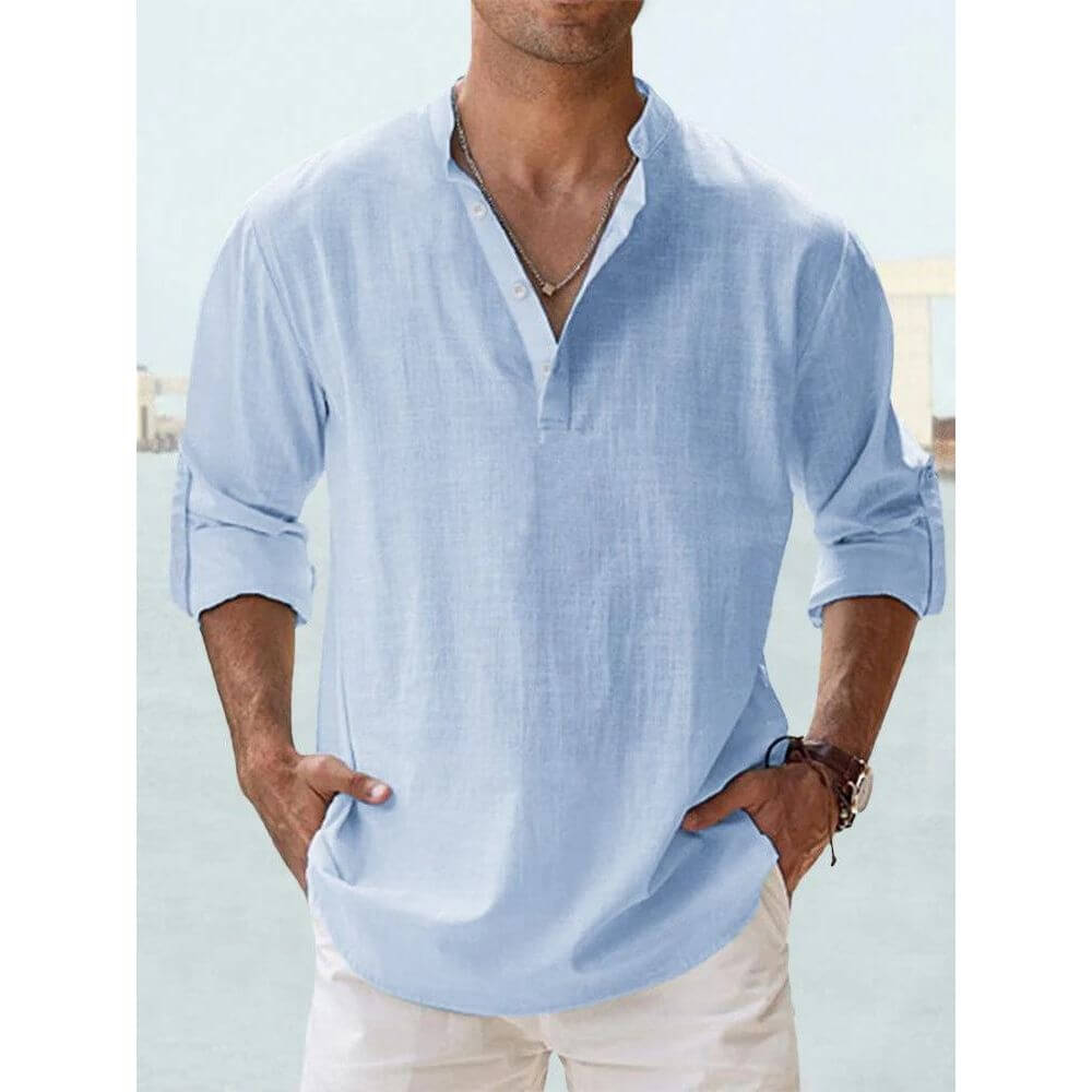 Casual Men’s Long-Sleeve Shirt for Summer and Everyday Wear